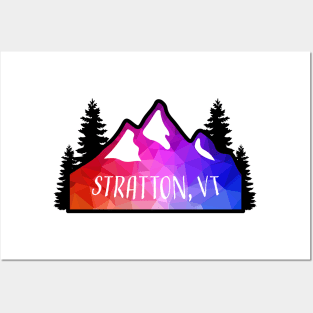 Geometric Colorful Mountain Stratton, Vermont Posters and Art